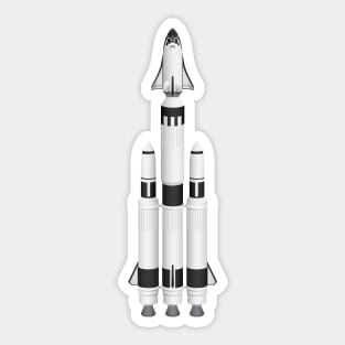 Spaceship Rocket with Boosters and Shuttle Sticker